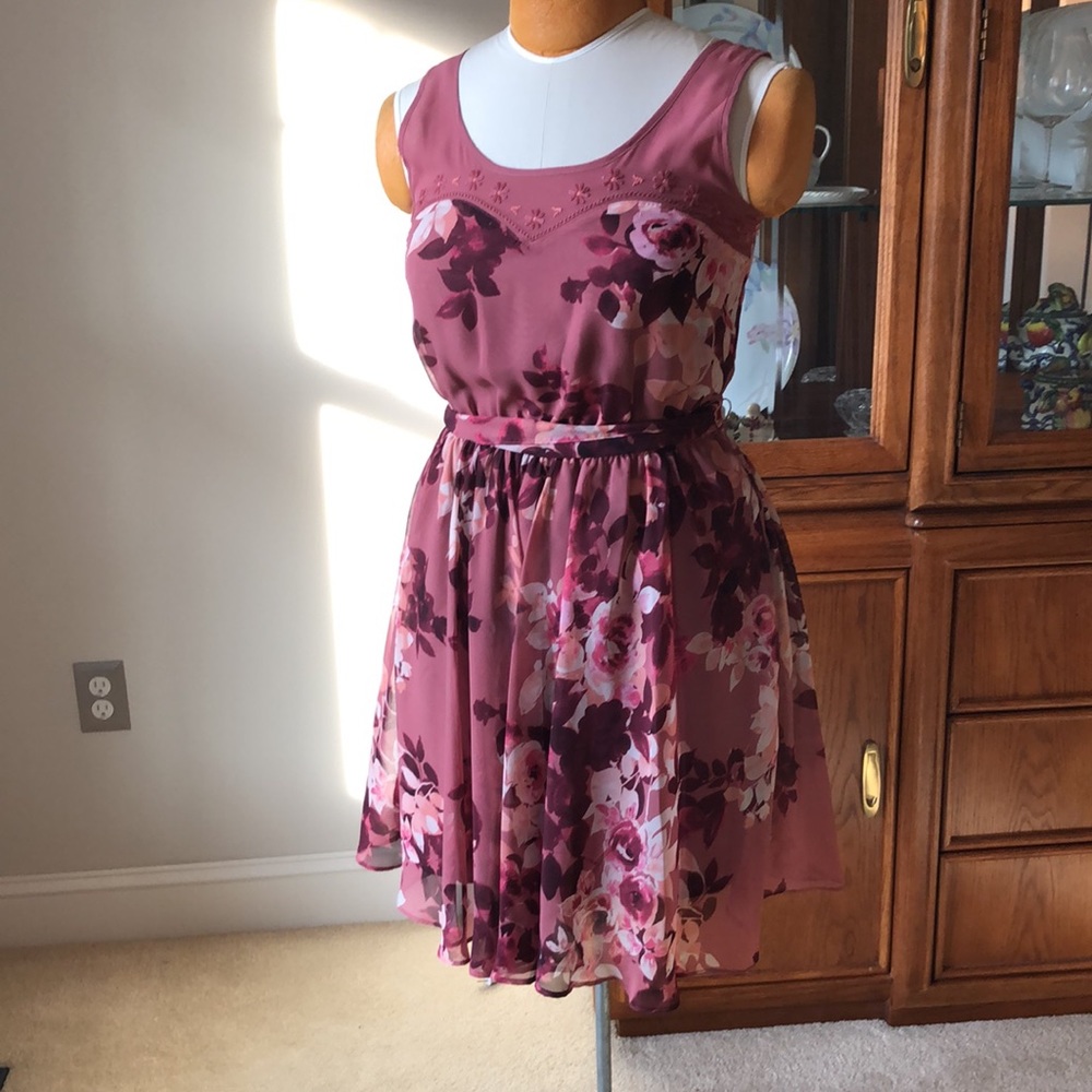 LC Lauren Conrad Floral Rose Mini Dress